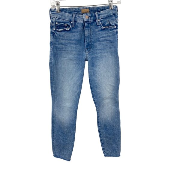 MOTHER HIGH WAISTED LOOKER ANKLE FRAY SIZE 26 LIGTH WASH - Picture 1 of 8